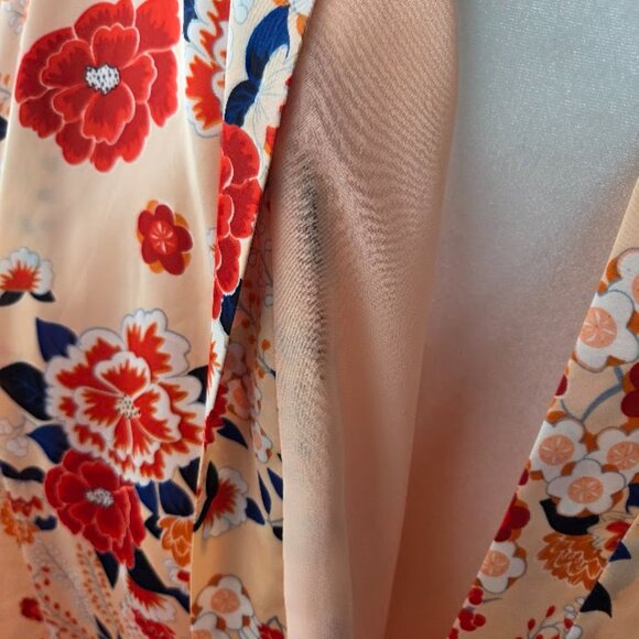 Violet & Claire Floral Kimono Style Jacket/Shirt- Large- Floral Dressing Coat - Picture 12 of 13